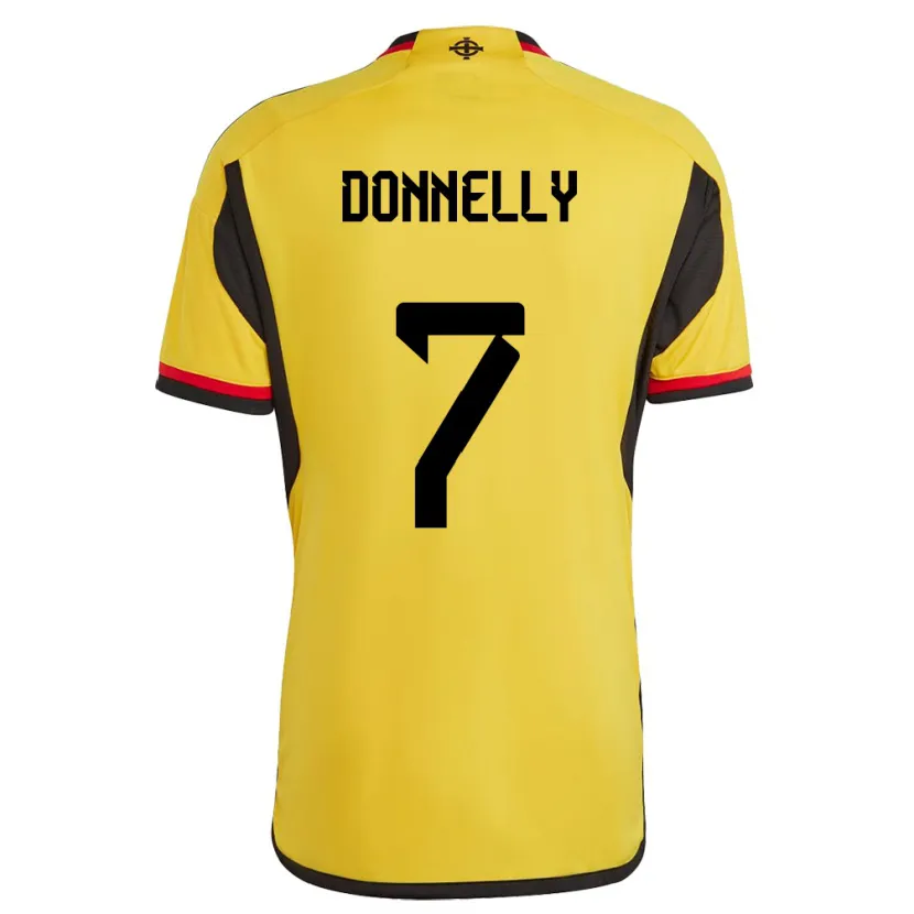 Danxen Donna Maglia Irlanda Del Nord Caolan Donnelly #7 Bianco Kit Gara Away 24-26 Maglietta