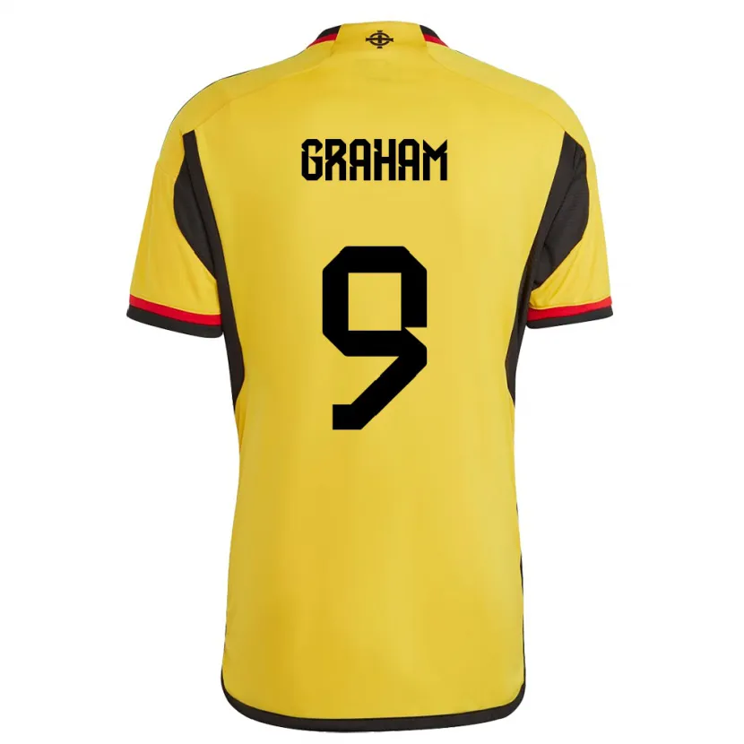 Danxen Donna Maglia Irlanda Del Nord Braiden Graham #9 Bianco Kit Gara Away 24-26 Maglietta