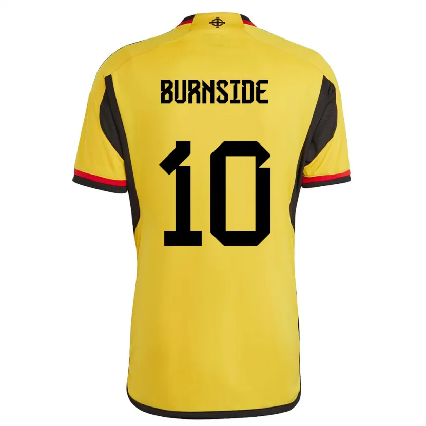 Danxen Donna Maglia Irlanda Del Nord Callum Burnside #10 Bianco Kit Gara Away 24-26 Maglietta