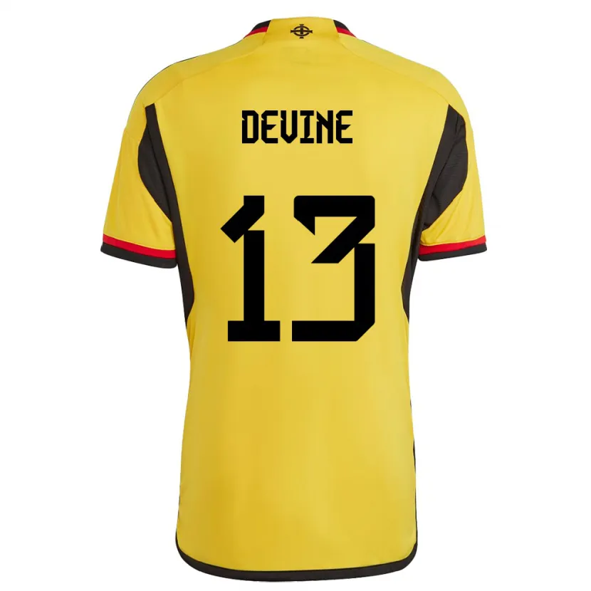 Danxen Donna Maglia Irlanda Del Nord Senan Devine #13 Bianco Kit Gara Away 24-26 Maglietta