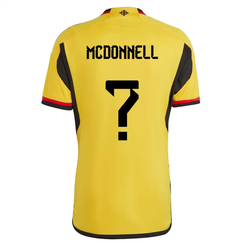 Danxen Donna Maglia Irlanda Del Nord Noah Mcdonnell #0 Bianco Kit Gara Away 24-26 Maglietta