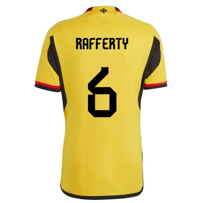Danxen Donna Maglia Irlanda Del Nord Laura Rafferty #6 Bianco Kit Gara Away 24-26 Maglietta