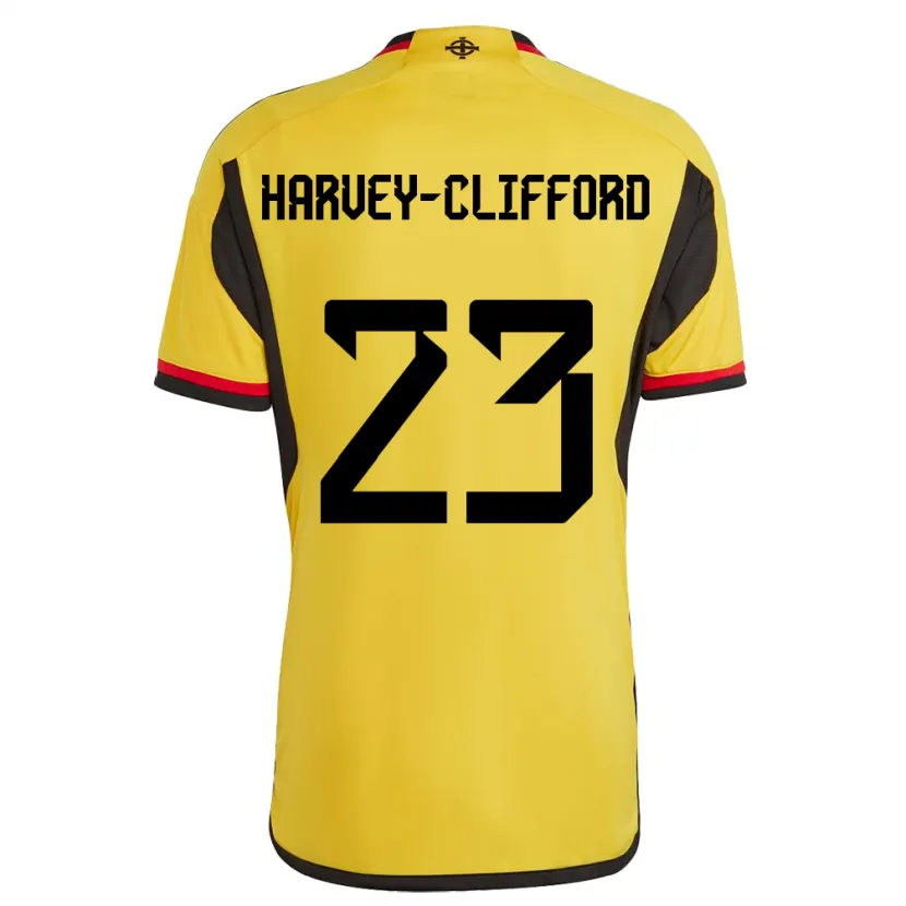 Danxen Donna Maglia Irlanda Del Nord Maddy Harvey-Clifford #23 Bianco Kit Gara Away 24-26 Maglietta