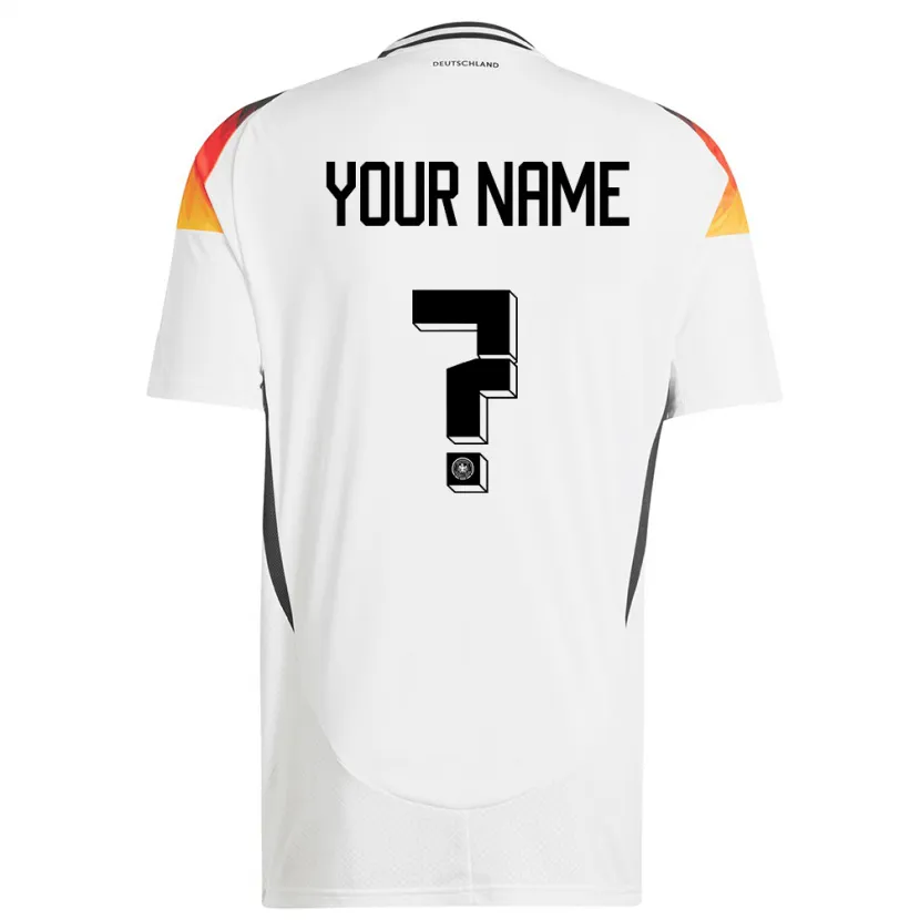 Danxen Bambino Maglia Germania Il Tuo Nome #0 Bianco Kit Gara Home 24-26 Maglietta