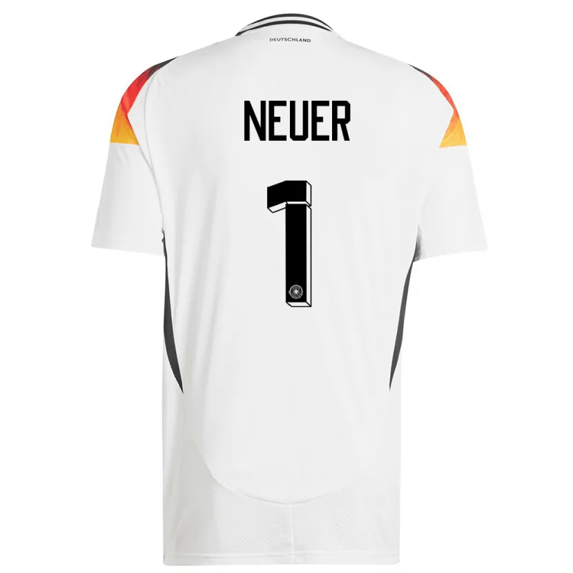 Danxen Bambino Maglia Germania Manuel Neuer #1 Bianco Kit Gara Home 24-26 Maglietta