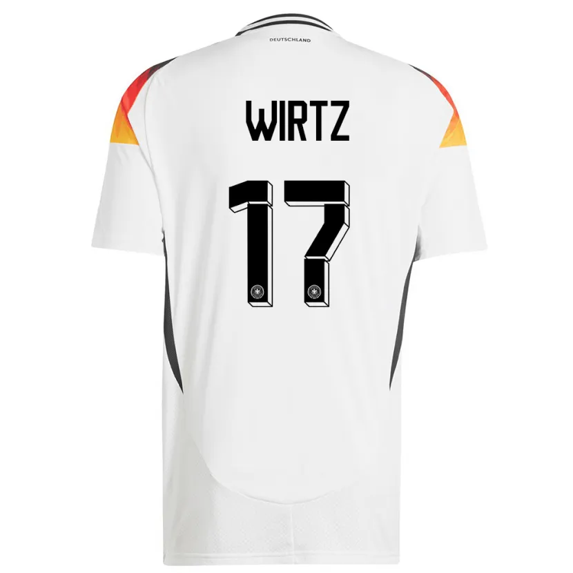 Danxen Bambino Maglia Germania Florian Wirtz #17 Bianco Kit Gara Home 24-26 Maglietta