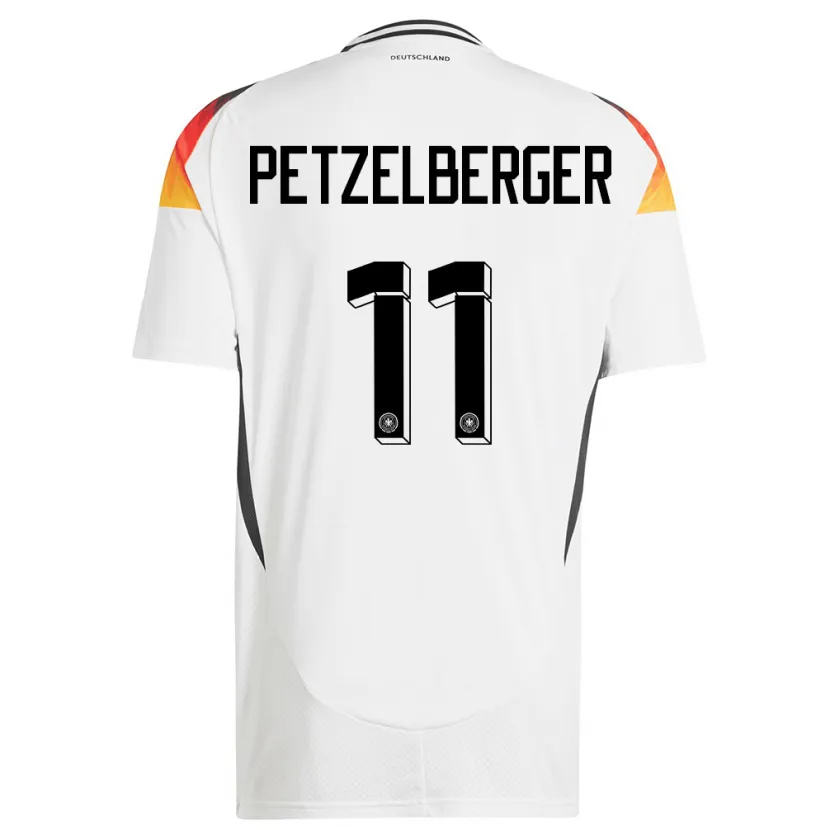 Danxen Bambino Maglia Germania Ramona Petzelberger #11 Bianco Kit Gara Home 24-26 Maglietta