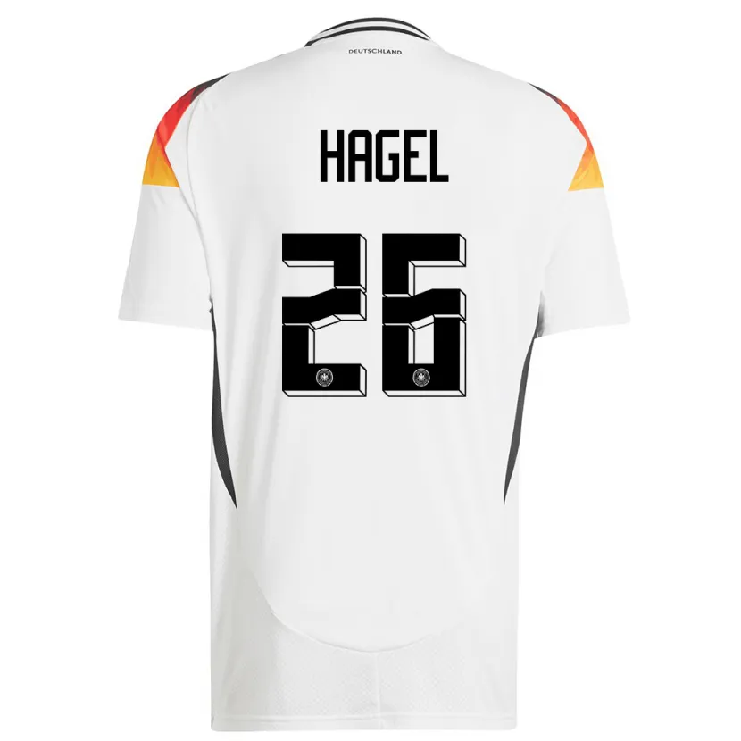 Danxen Bambino Maglia Germania Chantal Hagel #26 Bianco Kit Gara Home 24-26 Maglietta