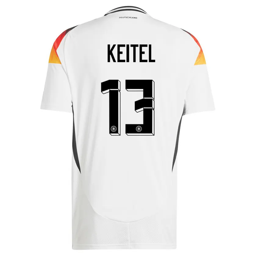 Danxen Bambino Maglia Germania Yannik Keitel #13 Bianco Kit Gara Home 24-26 Maglietta
