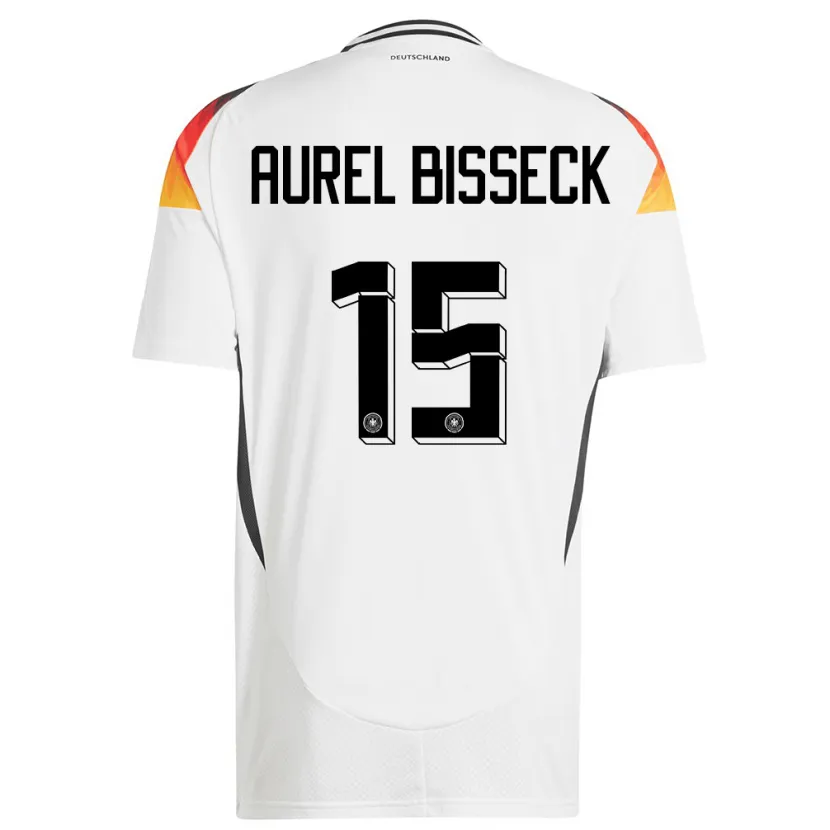 Danxen Bambino Maglia Germania Yann Aurel Bisseck #15 Bianco Kit Gara Home 24-26 Maglietta