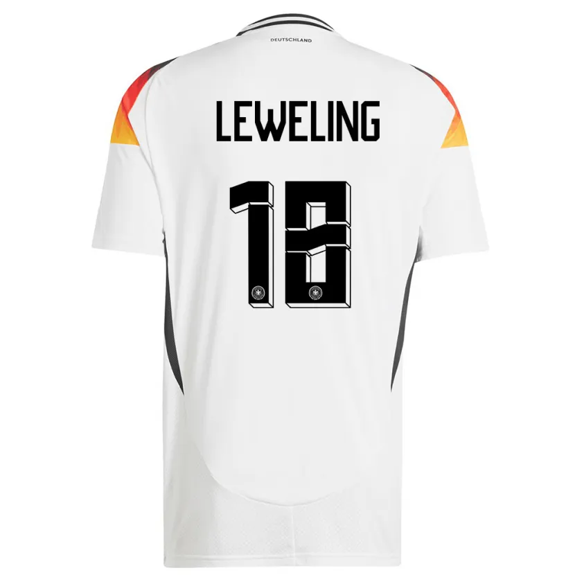 Danxen Bambino Maglia Germania Jamie Leweling #18 Bianco Kit Gara Home 24-26 Maglietta