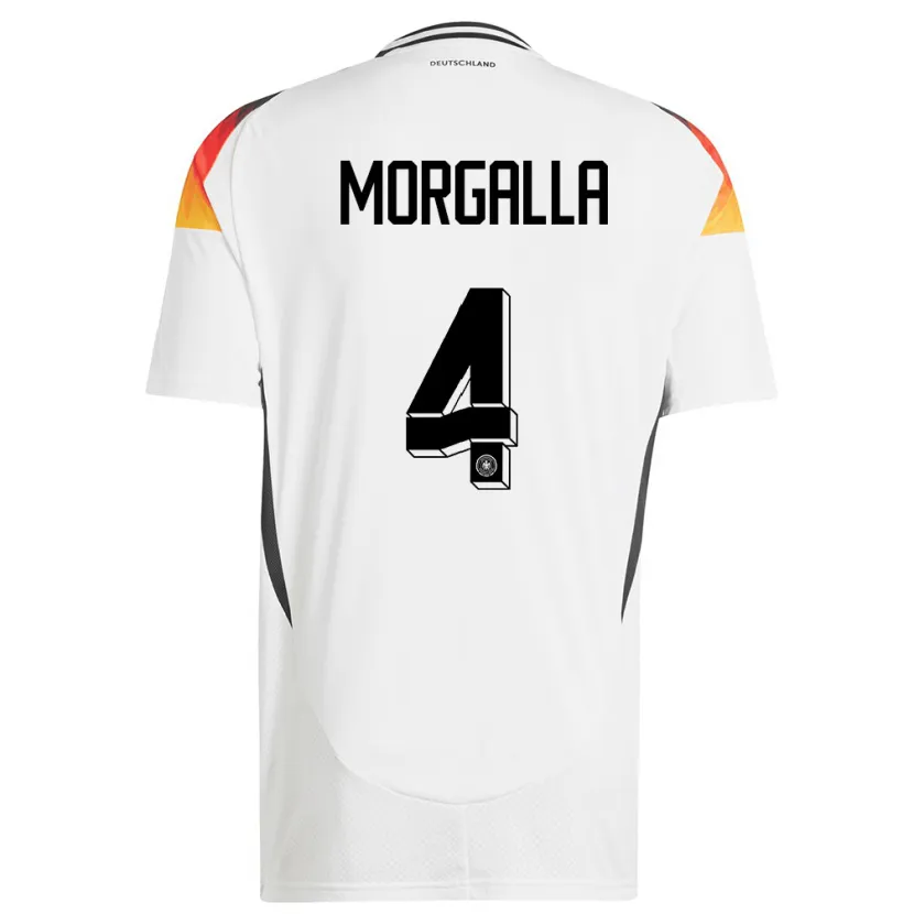 Danxen Bambino Maglia Germania Leandro Morgalla #4 Bianco Kit Gara Home 24-26 Maglietta