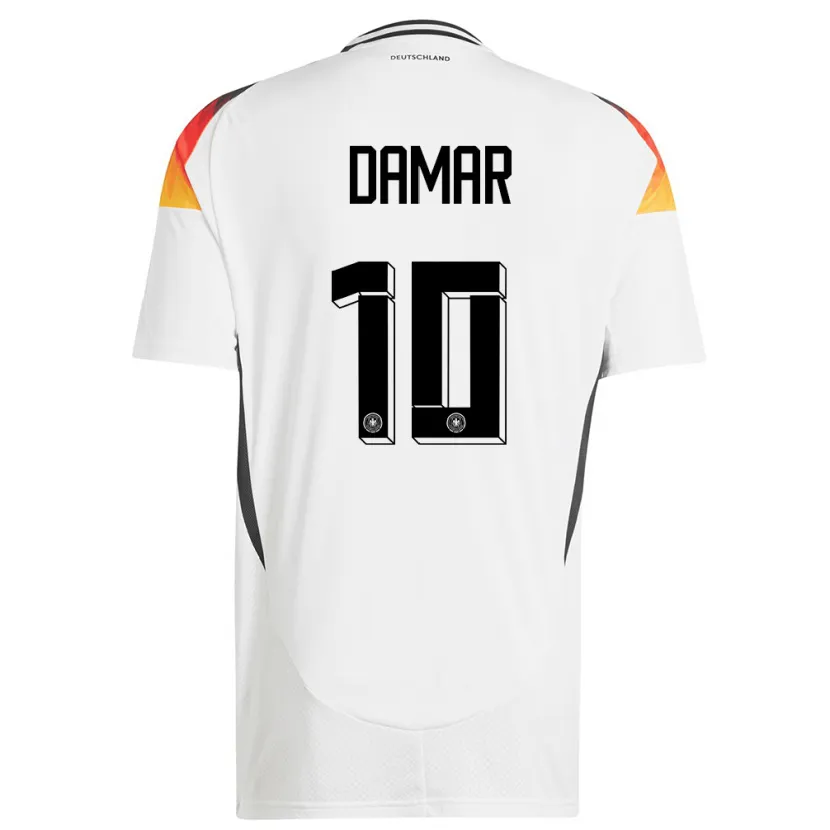 Danxen Bambino Maglia Germania Muhammed Damar #10 Bianco Kit Gara Home 24-26 Maglietta