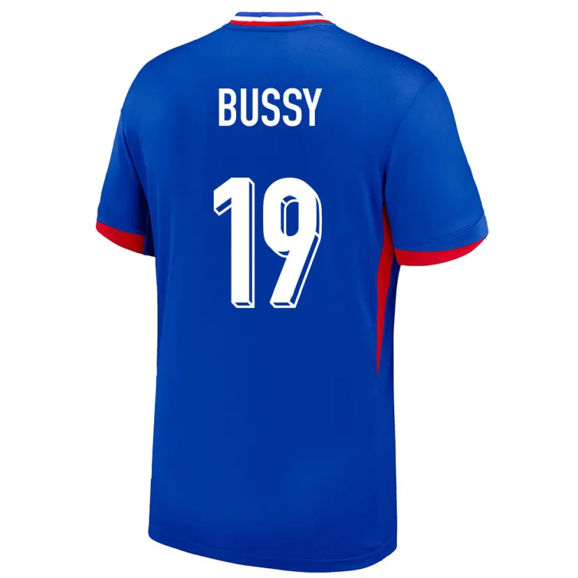 Danxen Bambino Maglia Francia Kessya Bussy #19 Blu Kit Gara Home 24-26 Maglietta