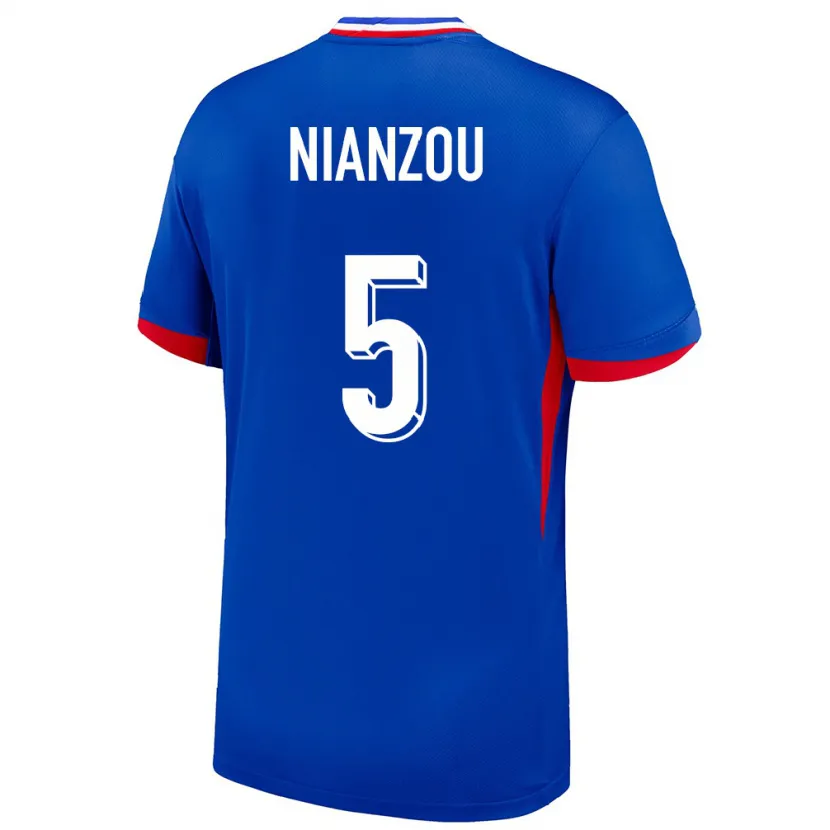 Danxen Bambino Maglia Francia Tanguy Nianzou #5 Blu Kit Gara Home 24-26 Maglietta