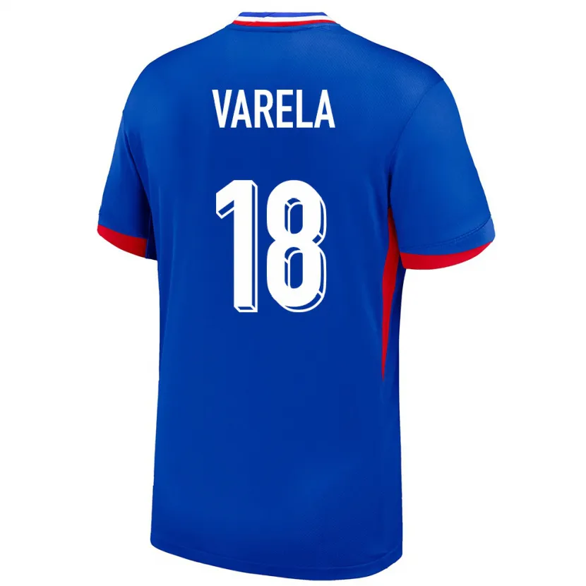 Danxen Bambino Maglia Francia Jordan Varela #18 Blu Kit Gara Home 24-26 Maglietta