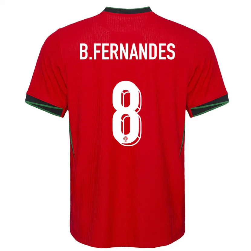 Danxen Bambino Maglia Portogallo Bruno Fernandes #8 Rosso Kit Gara Home 24-26 Maglietta