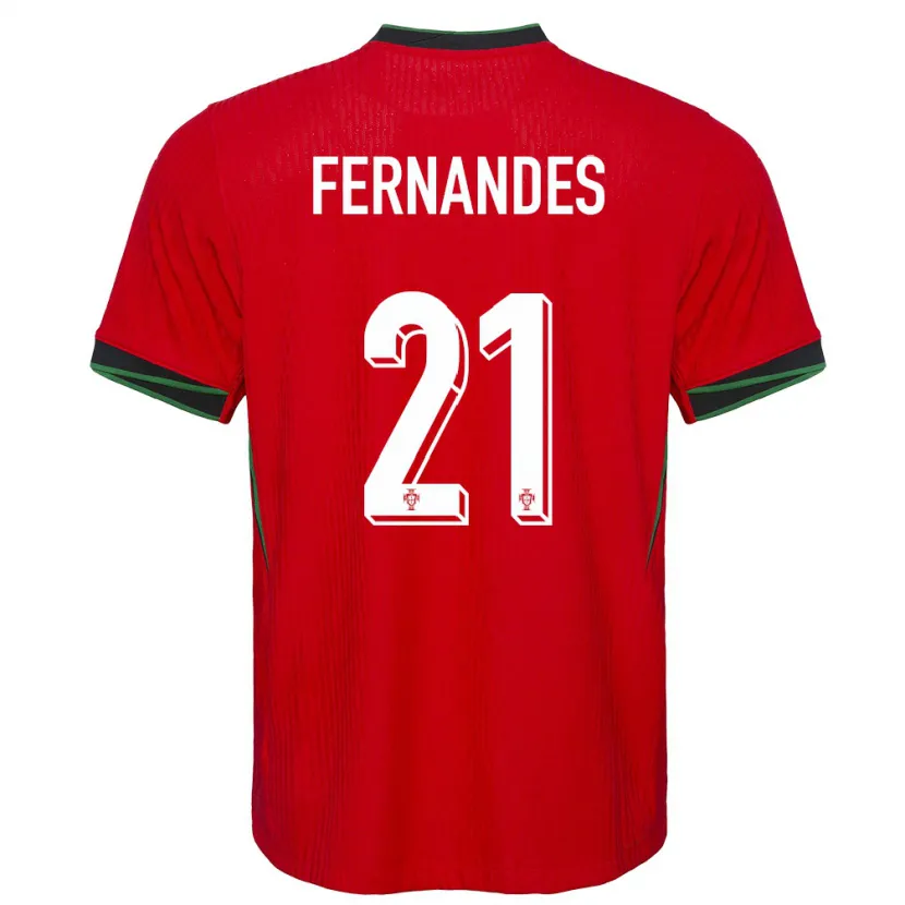 Danxen Bambino Maglia Portogallo Mateus Fernandes #21 Rosso Kit Gara Home 24-26 Maglietta