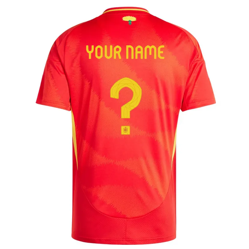 Danxen Bambino Maglia Spagna Il Tuo Nome #0 Rosso Kit Gara Home 24-26 Maglietta