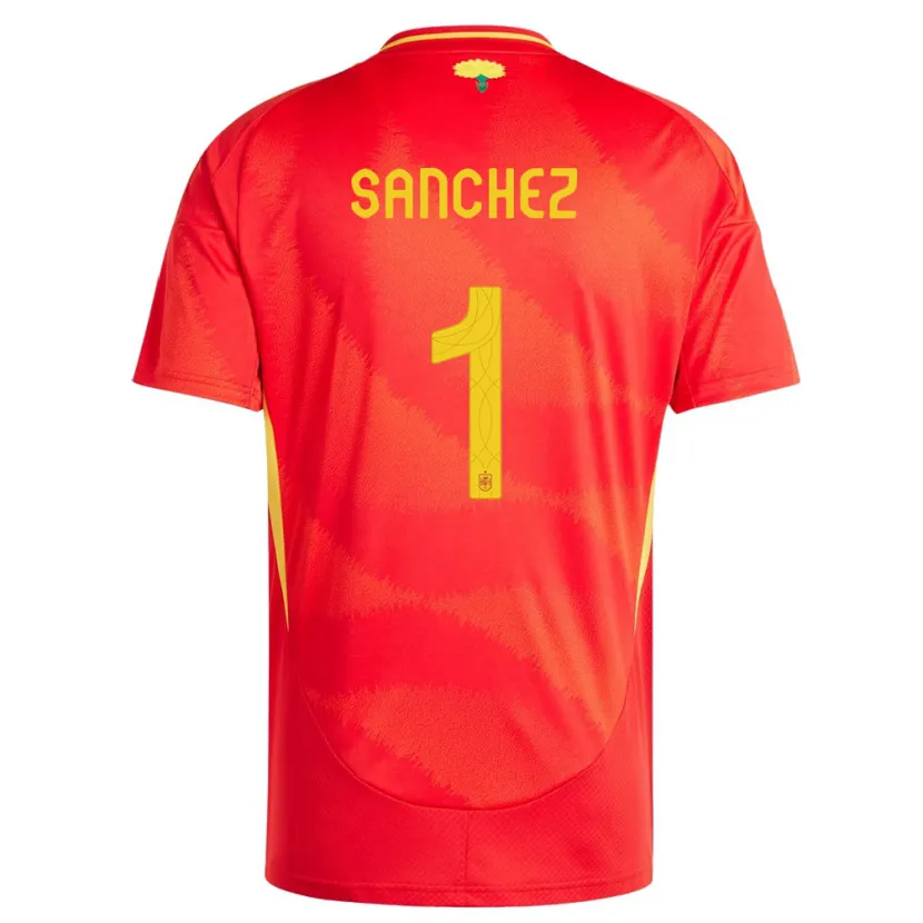 Danxen Bambino Maglia Spagna Robert Sanchez #1 Rosso Kit Gara Home 24-26 Maglietta