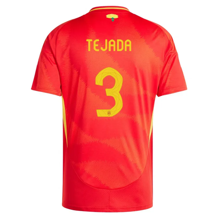 Danxen Bambino Maglia Spagna Ana Tejada #3 Rosso Kit Gara Home 24-26 Maglietta