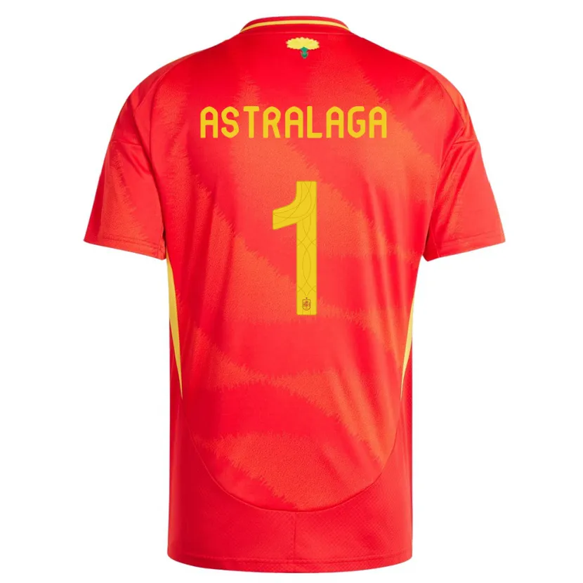 Danxen Bambino Maglia Spagna Ander Astralaga #1 Rosso Kit Gara Home 24-26 Maglietta