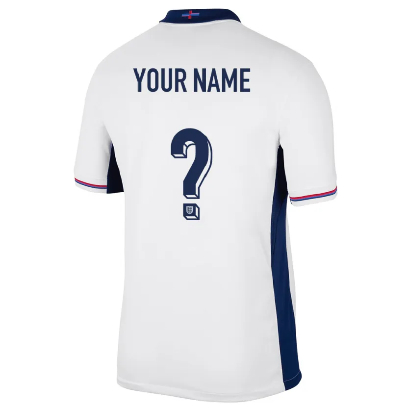 Danxen Bambino Maglia Inghilterra Il Tuo Nome #0 Bianco Kit Gara Home 24-26 Maglietta