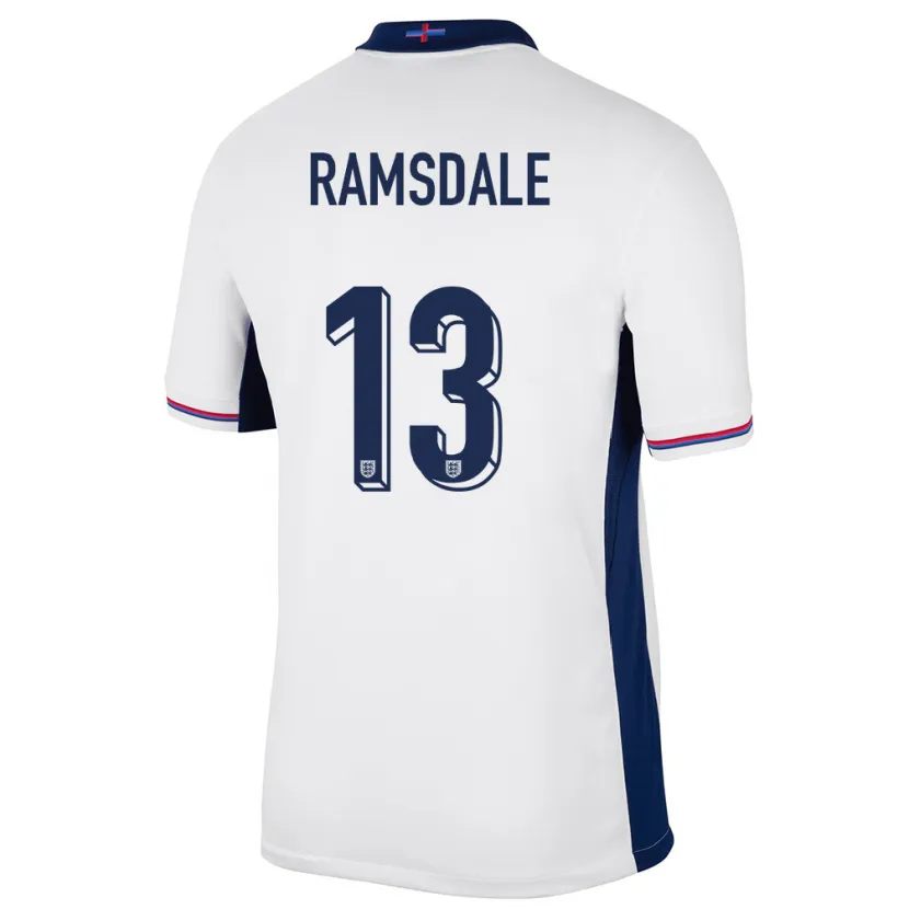 Danxen Bambino Maglia Inghilterra Aaron Ramsdale #13 Bianco Kit Gara Home 24-26 Maglietta