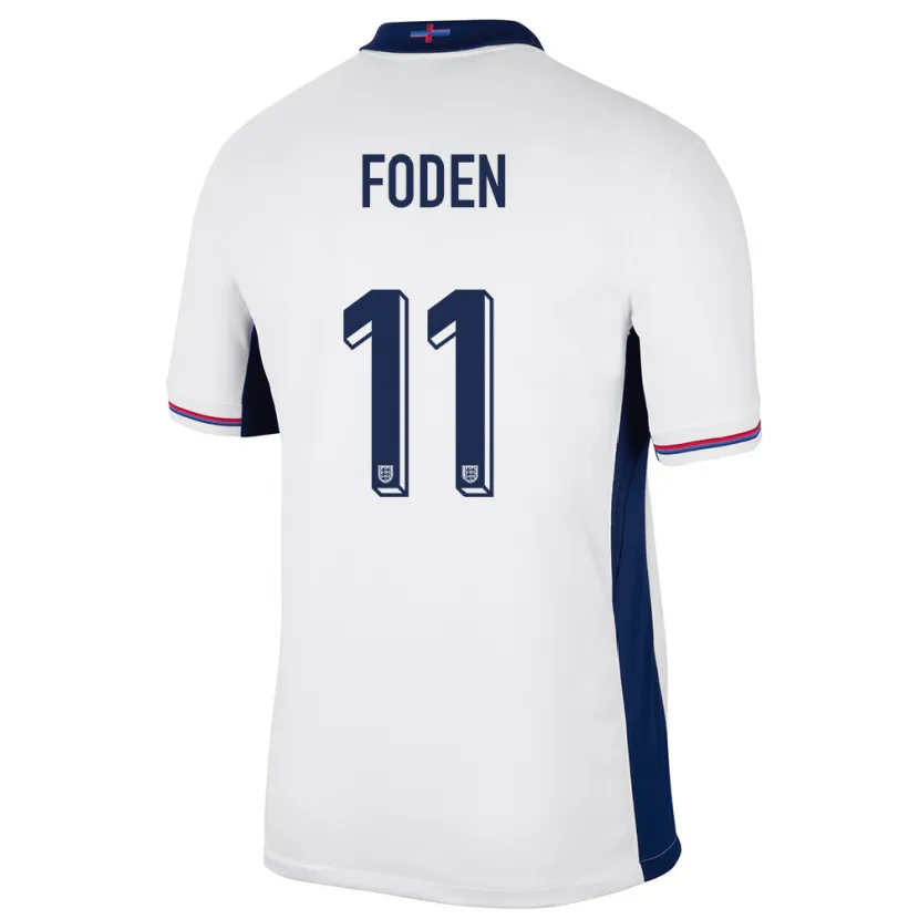 Danxen Bambino Maglia Inghilterra Phil Foden #11 Bianco Kit Gara Home 24-26 Maglietta