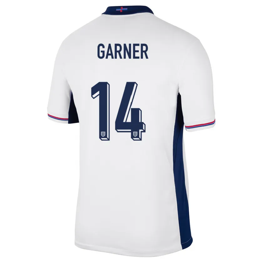 Danxen Bambino Maglia Inghilterra James Garner #14 Bianco Kit Gara Home 24-26 Maglietta