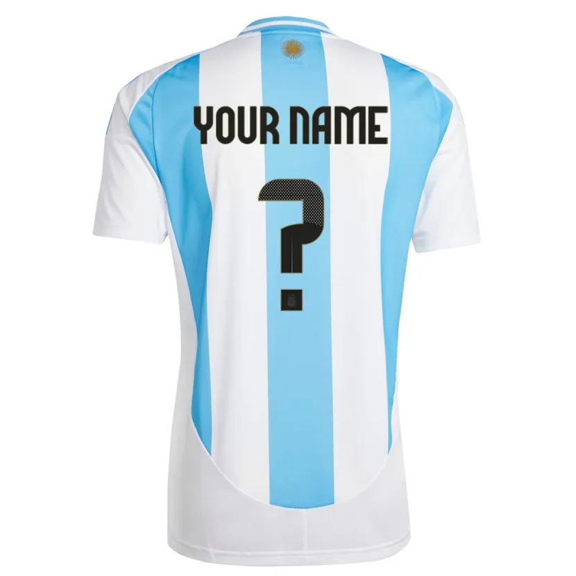 Danxen Bambino Maglia Argentina Il Tuo Nome #0 Bianco Blu Kit Gara Home 24-26 Maglietta
