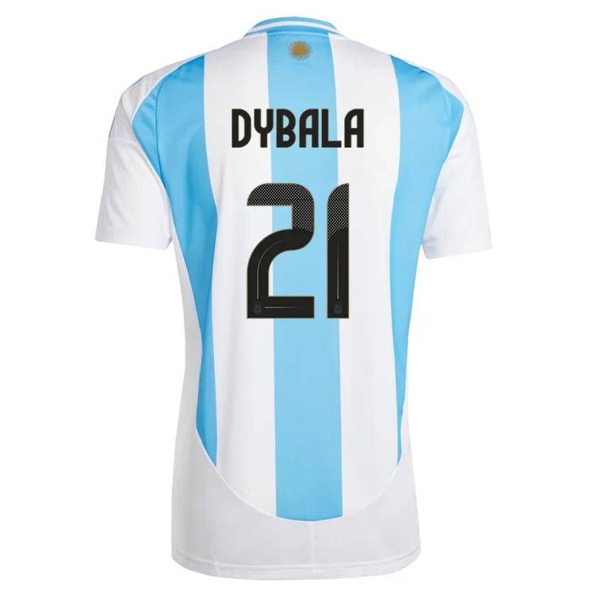 Danxen Bambino Maglia Argentina Paulo Dybala #21 Bianco Blu Kit Gara Home 24-26 Maglietta