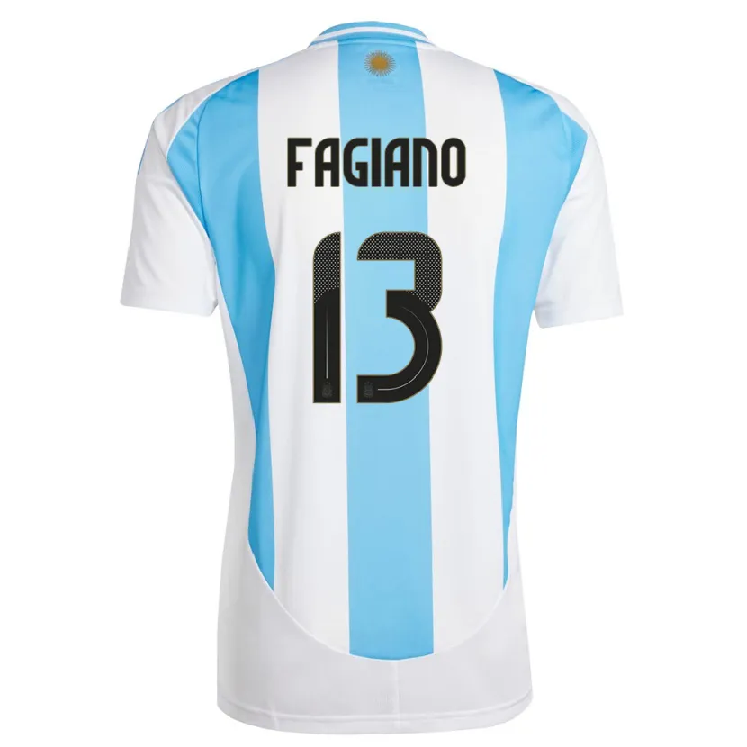 Danxen Bambino Maglia Argentina Paloma Fagiano #13 Bianco Blu Kit Gara Home 24-26 Maglietta