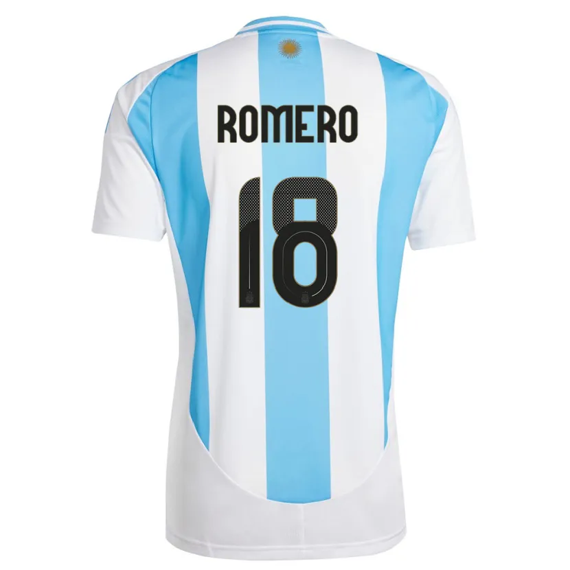 Danxen Bambino Maglia Argentina Luka Romero #18 Bianco Blu Kit Gara Home 24-26 Maglietta