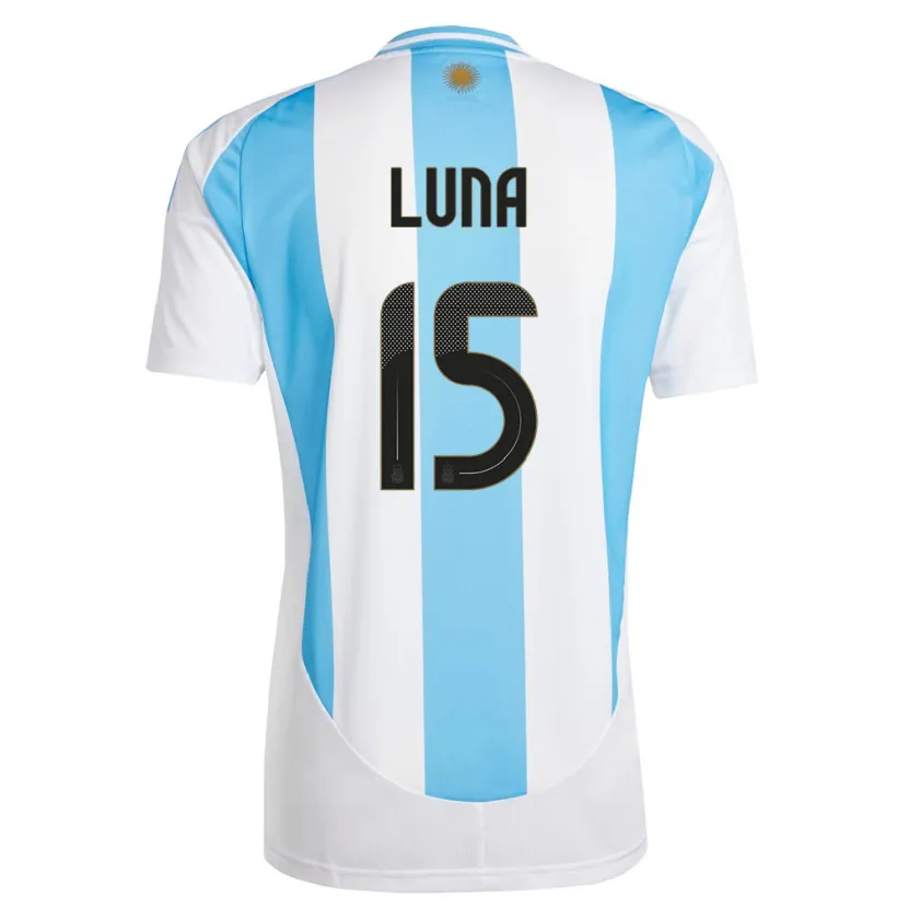 Danxen Bambino Maglia Argentina Alex Luna #15 Bianco Blu Kit Gara Home 24-26 Maglietta