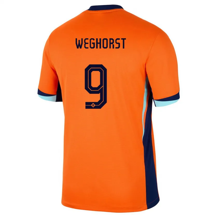 Danxen Bambino Maglia Paesi Bassi Wout Weghorst #9 Arancia Kit Gara Home 24-26 Maglietta