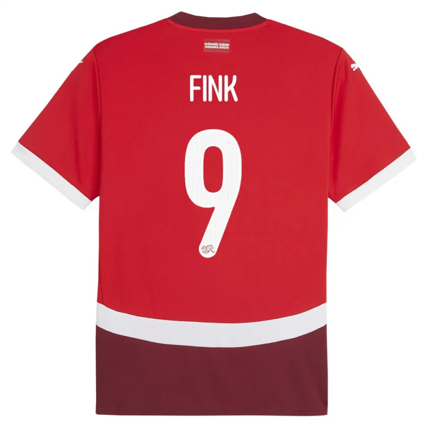 Danxen Bambino Maglia Svizzera Bradley Fink #9 Rosso Kit Gara Home 24-26 Maglietta