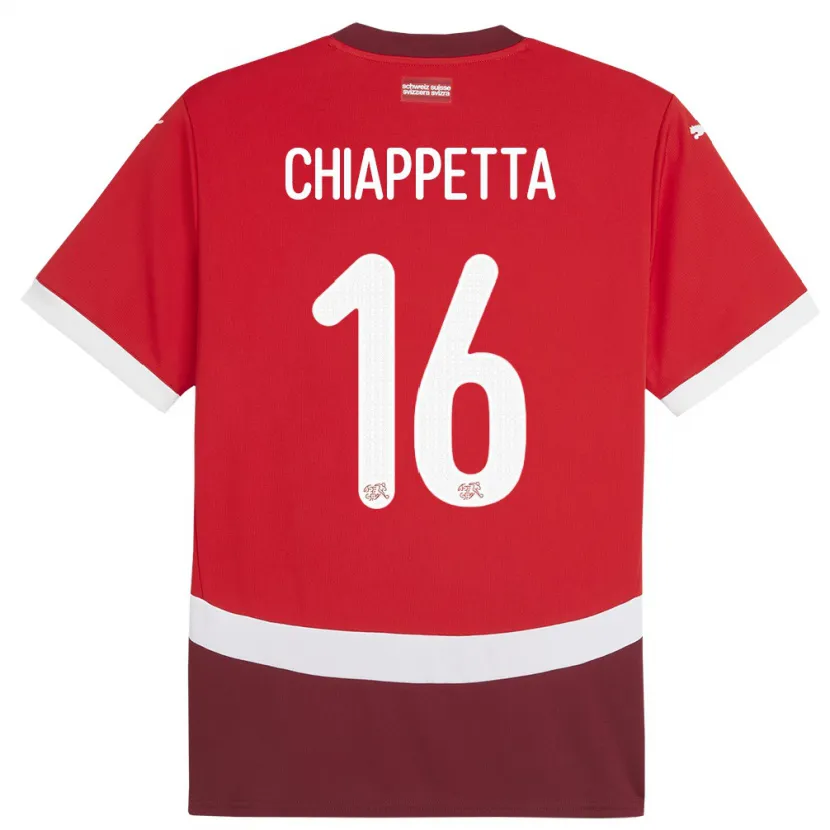 Danxen Bambino Maglia Svizzera Carmine Chiappetta #16 Rosso Kit Gara Home 24-26 Maglietta