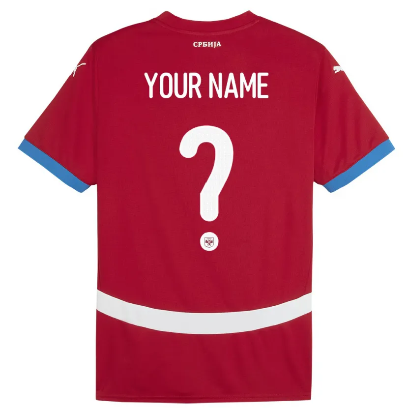 Danxen Bambino Maglia Serbia Il Tuo Nome #0 Rosso Kit Gara Home 24-26 Maglietta