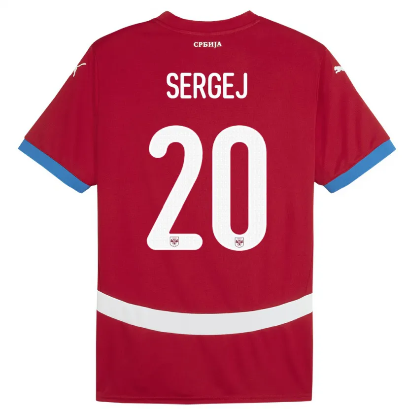 Danxen Bambino Maglia Serbia Sergej Milinkovic-Savic #20 Rosso Kit Gara Home 24-26 Maglietta