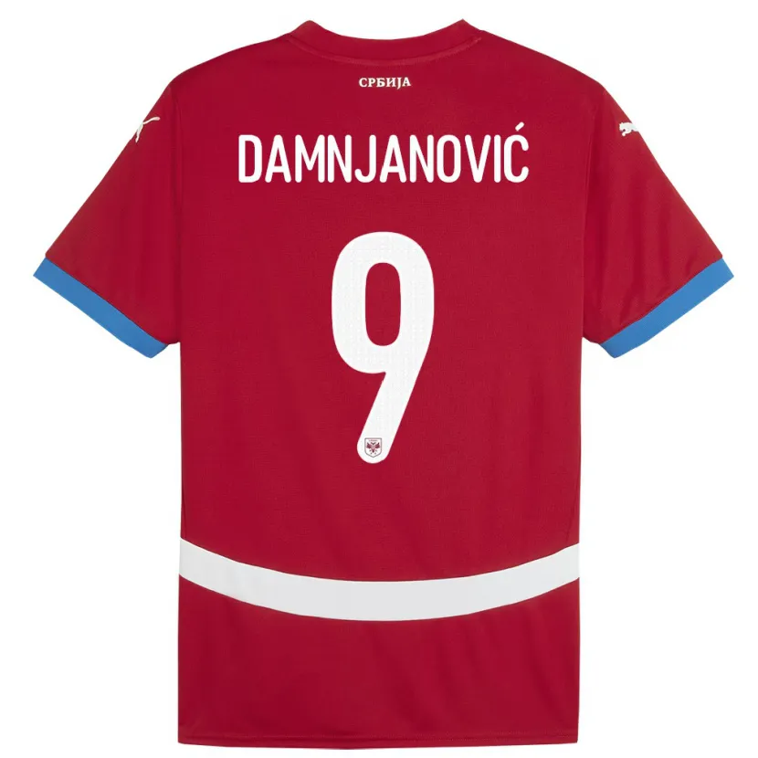 Danxen Bambino Maglia Serbia Jovana Damnjanovic #9 Rosso Kit Gara Home 24-26 Maglietta