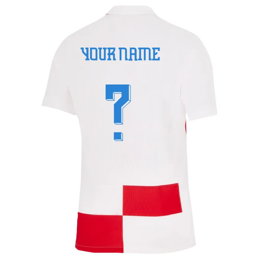 Danxen Bambino Maglia Croazia Il Tuo Nome #0 Bianco Rosso Kit Gara Home 24-26 Maglietta