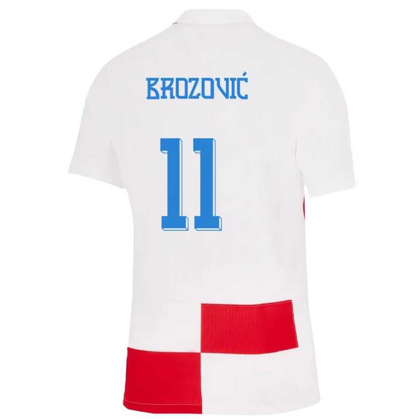 Danxen Bambino Maglia Croazia Marcelo Brozovic #11 Bianco Rosso Kit Gara Home 24-26 Maglietta