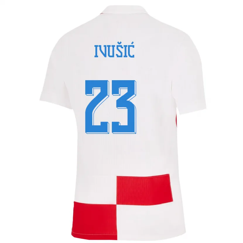 Danxen Bambino Maglia Croazia Ivica Ivusic #23 Bianco Rosso Kit Gara Home 24-26 Maglietta