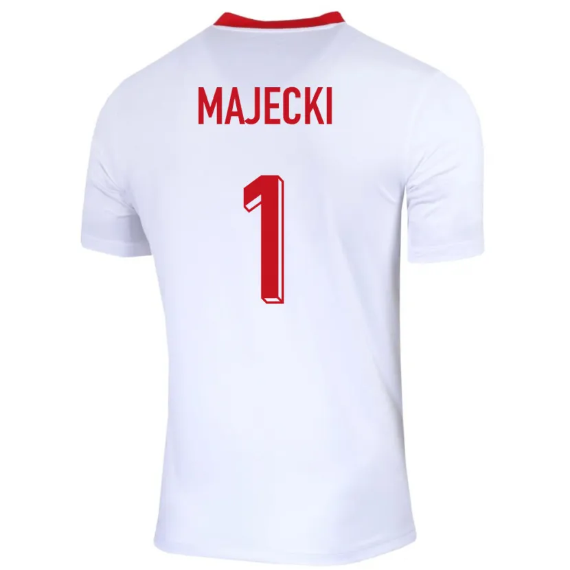 Danxen Bambino Maglia Polonia Radoslaw Majecki #1 Bianco Kit Gara Home 24-26 Maglietta