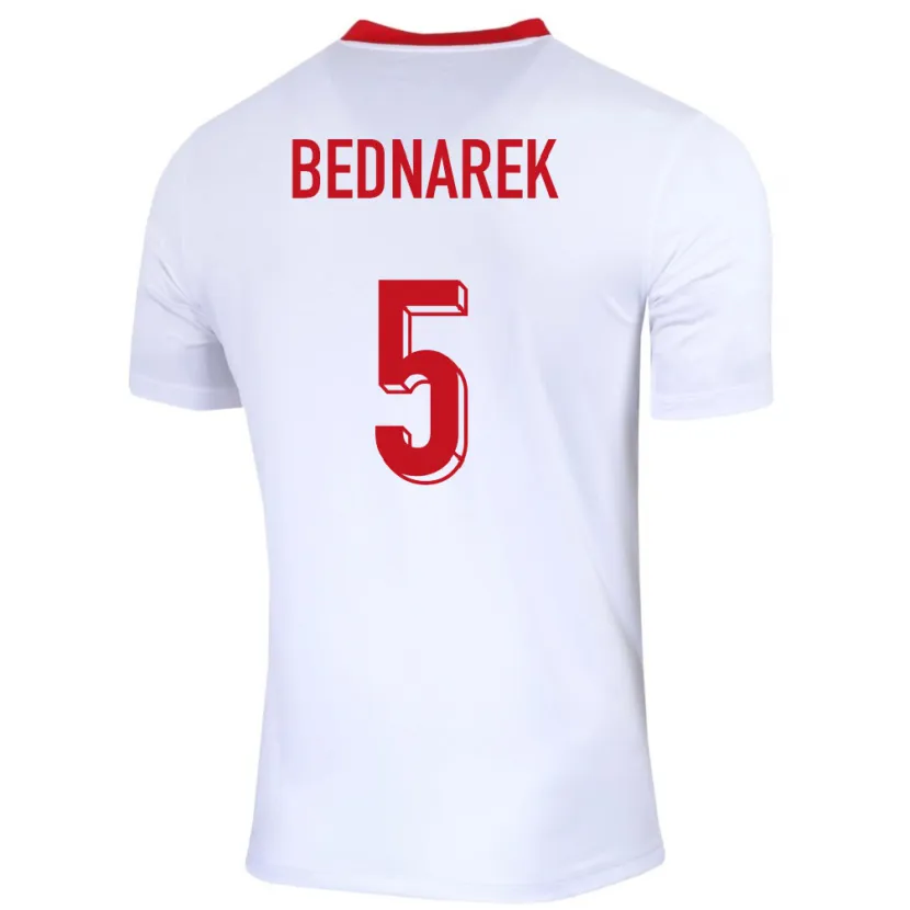 Danxen Bambino Maglia Polonia Jan Bednarek #5 Bianco Kit Gara Home 24-26 Maglietta