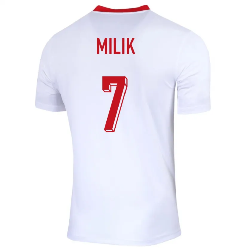 Danxen Bambino Maglia Polonia Arkadiusz Milik #7 Bianco Kit Gara Home 24-26 Maglietta