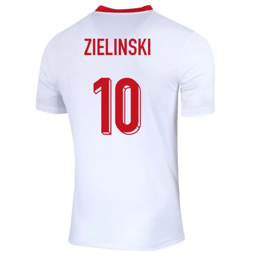 Danxen Bambino Maglia Polonia Piotr Zielinski #10 Bianco Kit Gara Home 24-26 Maglietta