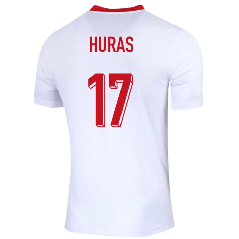 Danxen Bambino Maglia Polonia Mike Huras #17 Bianco Kit Gara Home 24-26 Maglietta