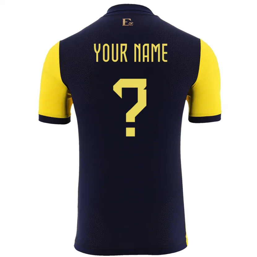 Danxen Bambino Maglia Ecuador Il Tuo Nome #0 Giallo Kit Gara Home 24-26 Maglietta